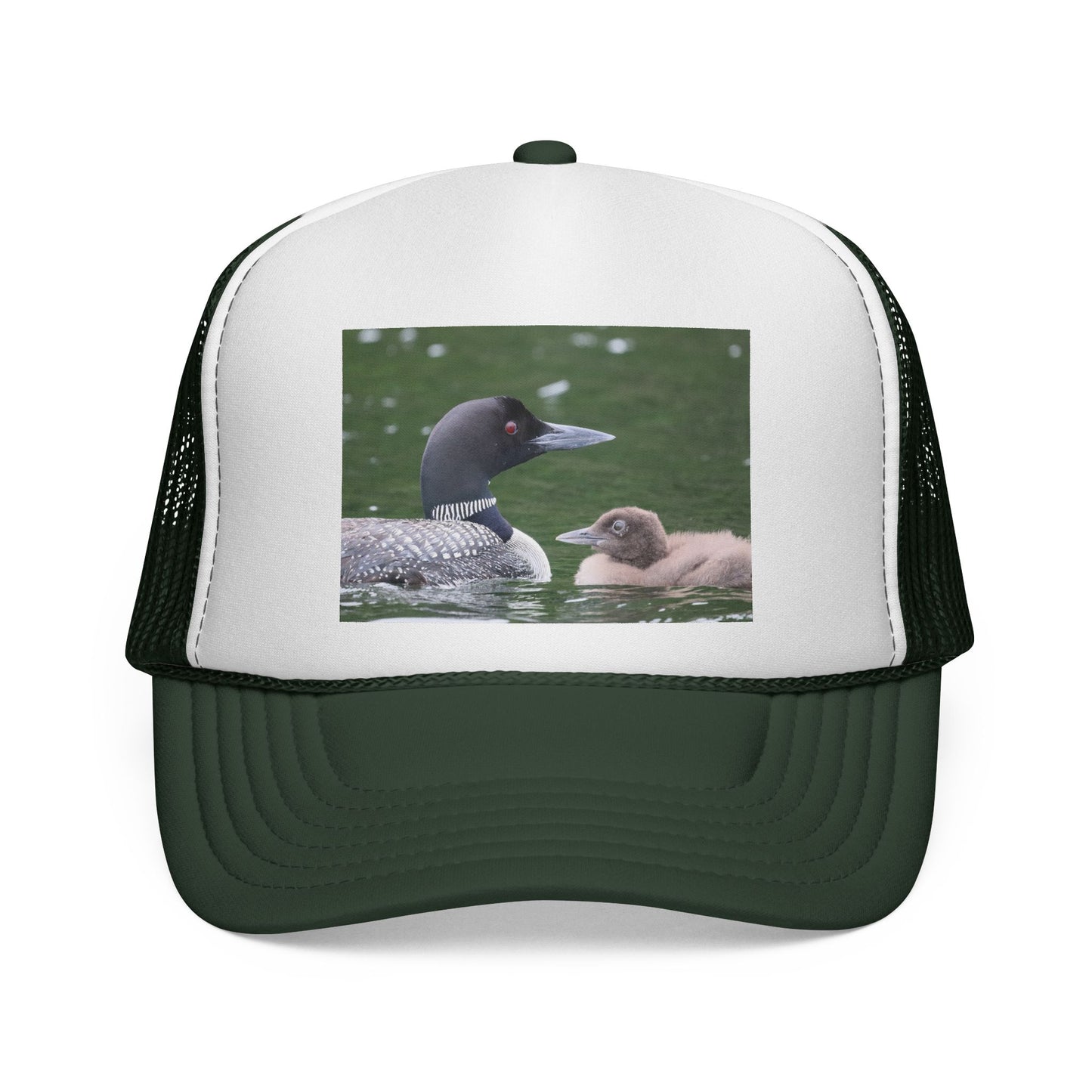 Loon & Chick Trucker Hat — Wildlife Nature Cap for Bird Lovers