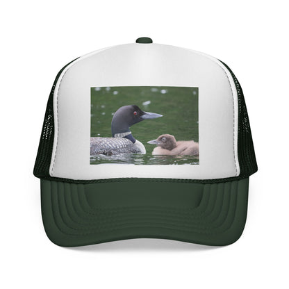 Loon & Chick Trucker Hat — Wildlife Nature Cap for Bird Lovers