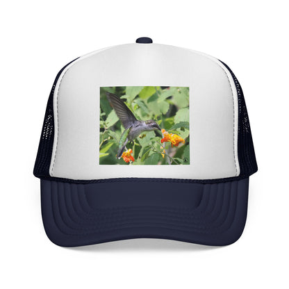 Hummingbird Photo Trucker Cap — Nature Wildlife Mesh Hat