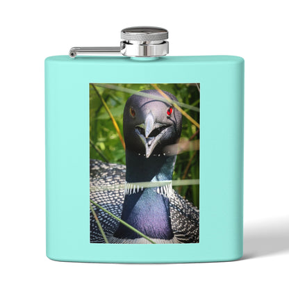 Loon Photo Stainless Steel Flask – 6oz Nature Wildlife Hip Flask