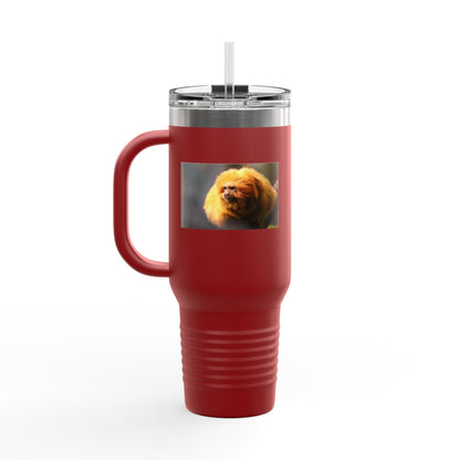 40oz Insulated Travel Mug with Cute Golden Pomeranian Photo