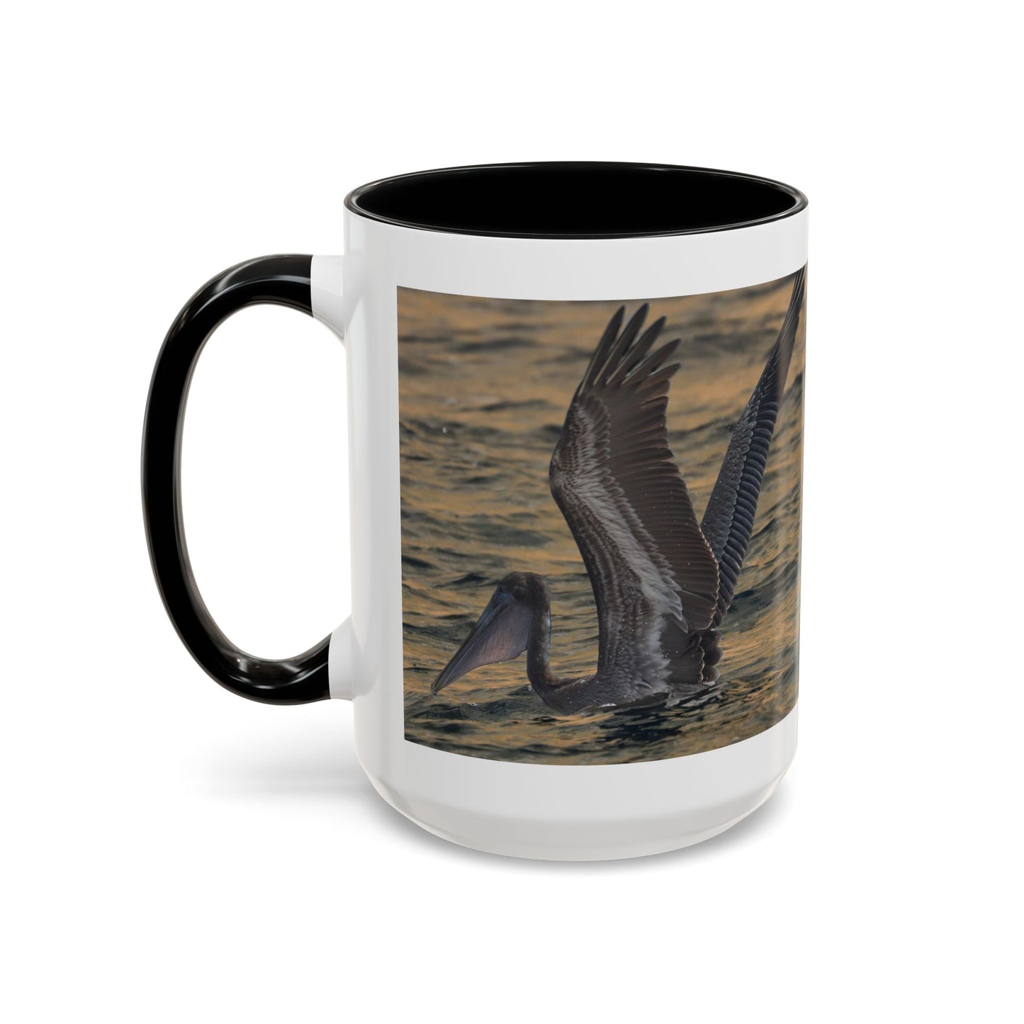 Pelican Sunrise Accent Coffee Mug — 11/15oz Ceramic Mug for Bird Lovers