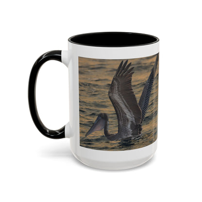 Pelican Sunrise Accent Coffee Mug — 11/15oz Ceramic Mug for Bird Lovers