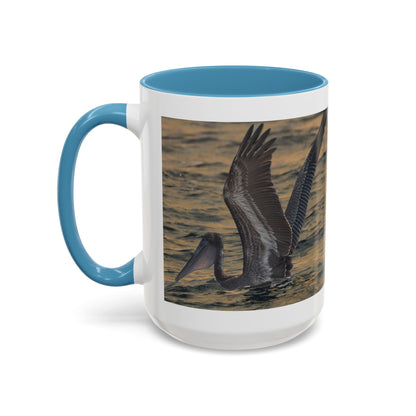 Pelican Sunrise Accent Coffee Mug — 11/15oz Ceramic Mug for Bird Lovers
