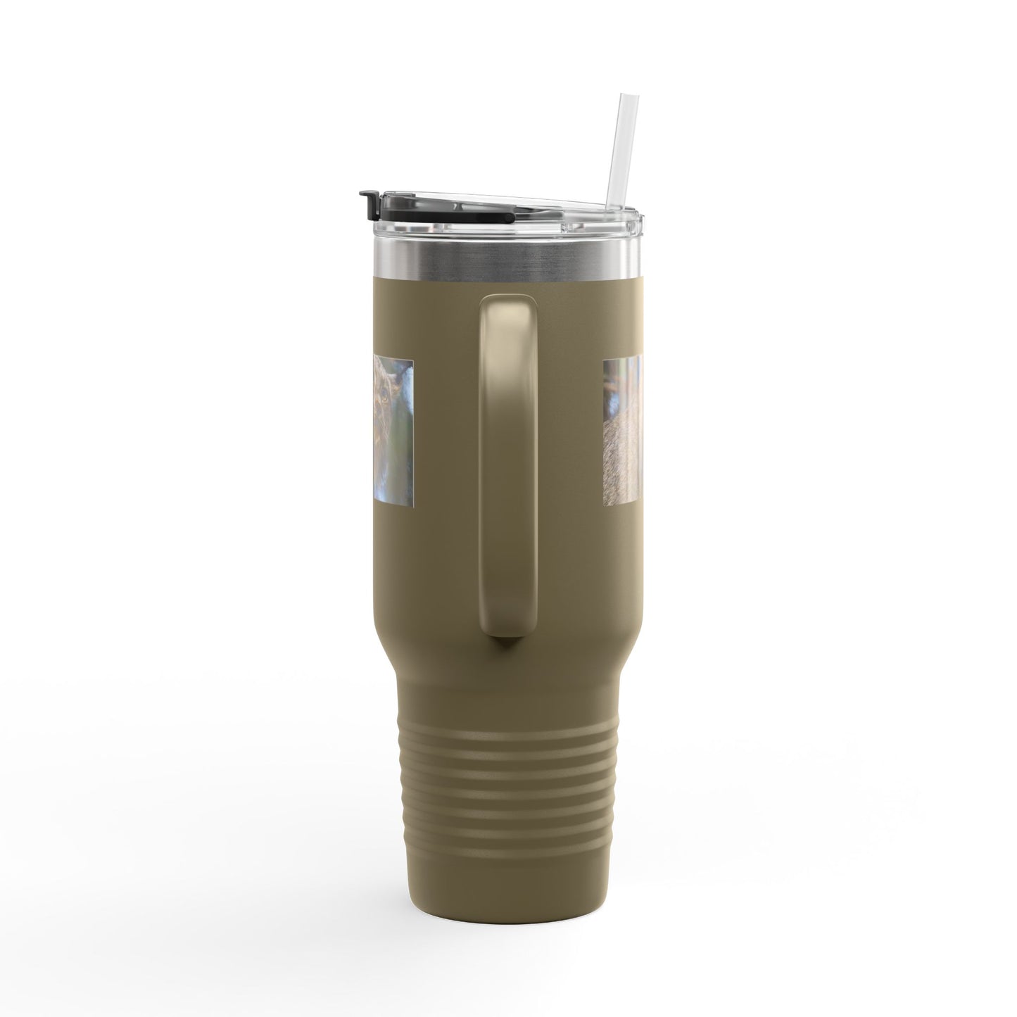 40oz Insulated Travel Mug with Wildcat Photo - Large Thermal Tumbler for Commuting & Outdoors