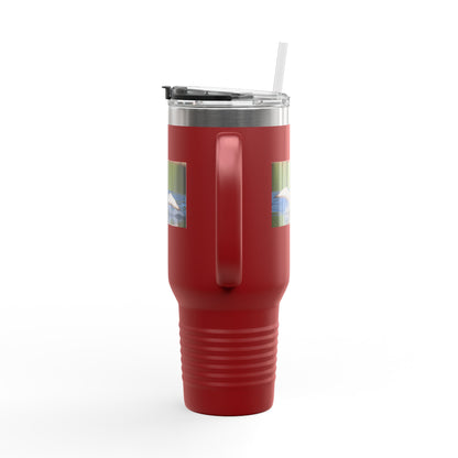 40oz Insulated Travel Mug with Scenic Loon Photo — Double-Wall Stainless Tumbler for Outdoors & Commuting