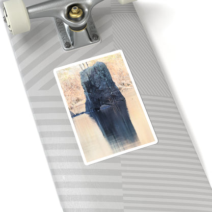 Reflective Rock Kiss-Cut Sticker — Tranquil Lake Photo Sticker