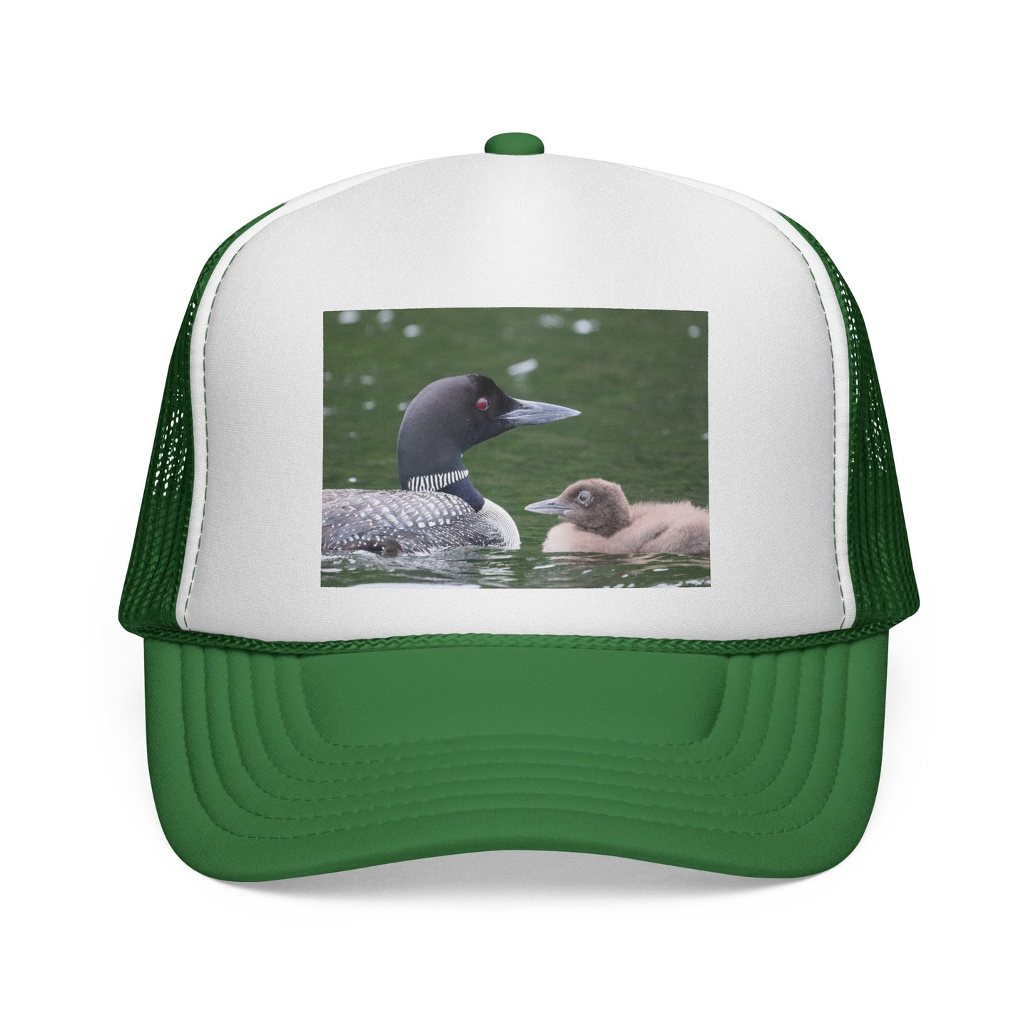 Loon & Chick Trucker Hat — Wildlife Nature Cap for Bird Lovers
