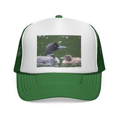 Loon & Chick Trucker Hat — Wildlife Nature Cap for Bird Lovers