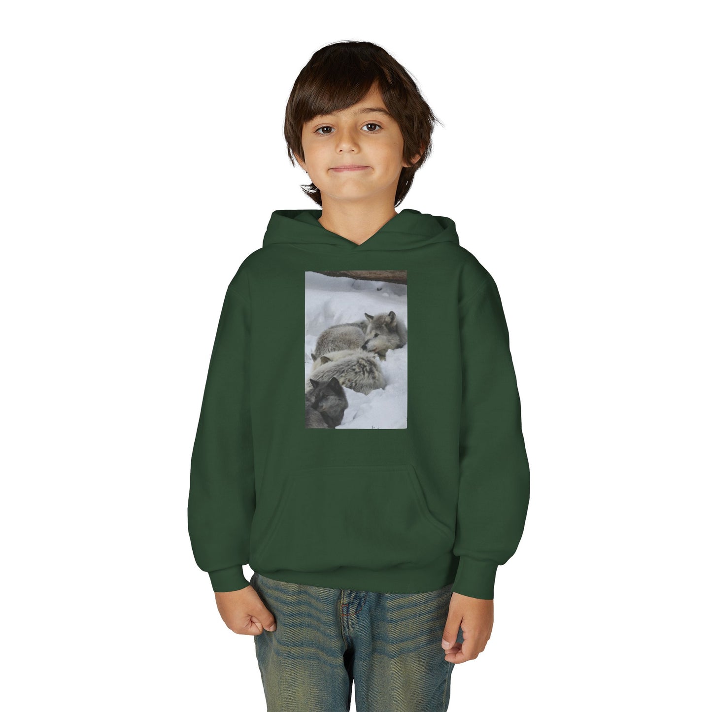 Sleeping Foxes Youth Hoodie | Wildlife Photography, Snow Scene