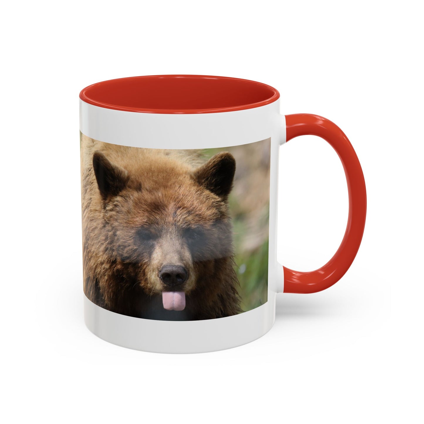 Funny Brown Bear Photo Accent Coffee Mug (11/15 oz)
