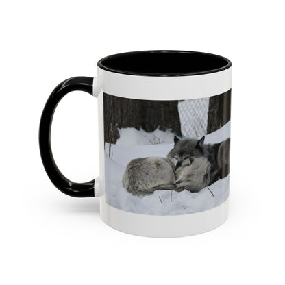 Wolf Pair Accent Coffee Mug – Winter Wildlife Photo Mug (11/15 oz)
