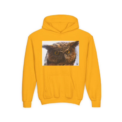 Youth Hoodie with Realistic Owl Art — Cute Kids Animal Pullover