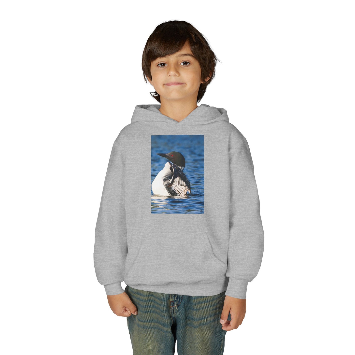 Youth Hoodie with Common Loon Photo – Nature-Lover Kids Pullover