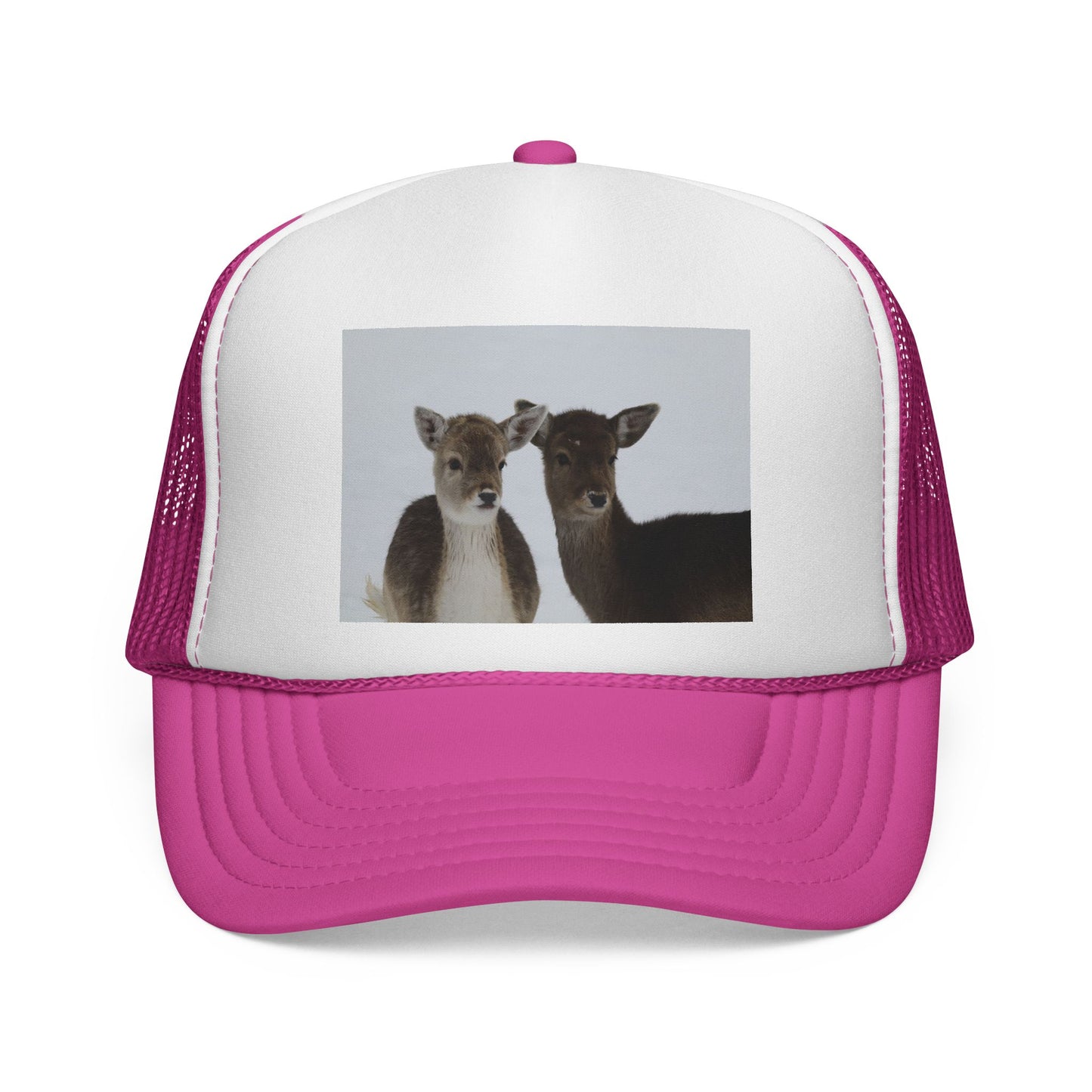 Deer Couple Trucker Cap — Cute Wildlife Snapback Hat