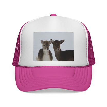 Deer Couple Trucker Cap — Cute Wildlife Snapback Hat