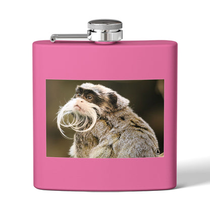 Emperor Tamarin Photo Flask — 6oz Stainless Steel Pocket Hip Flask
