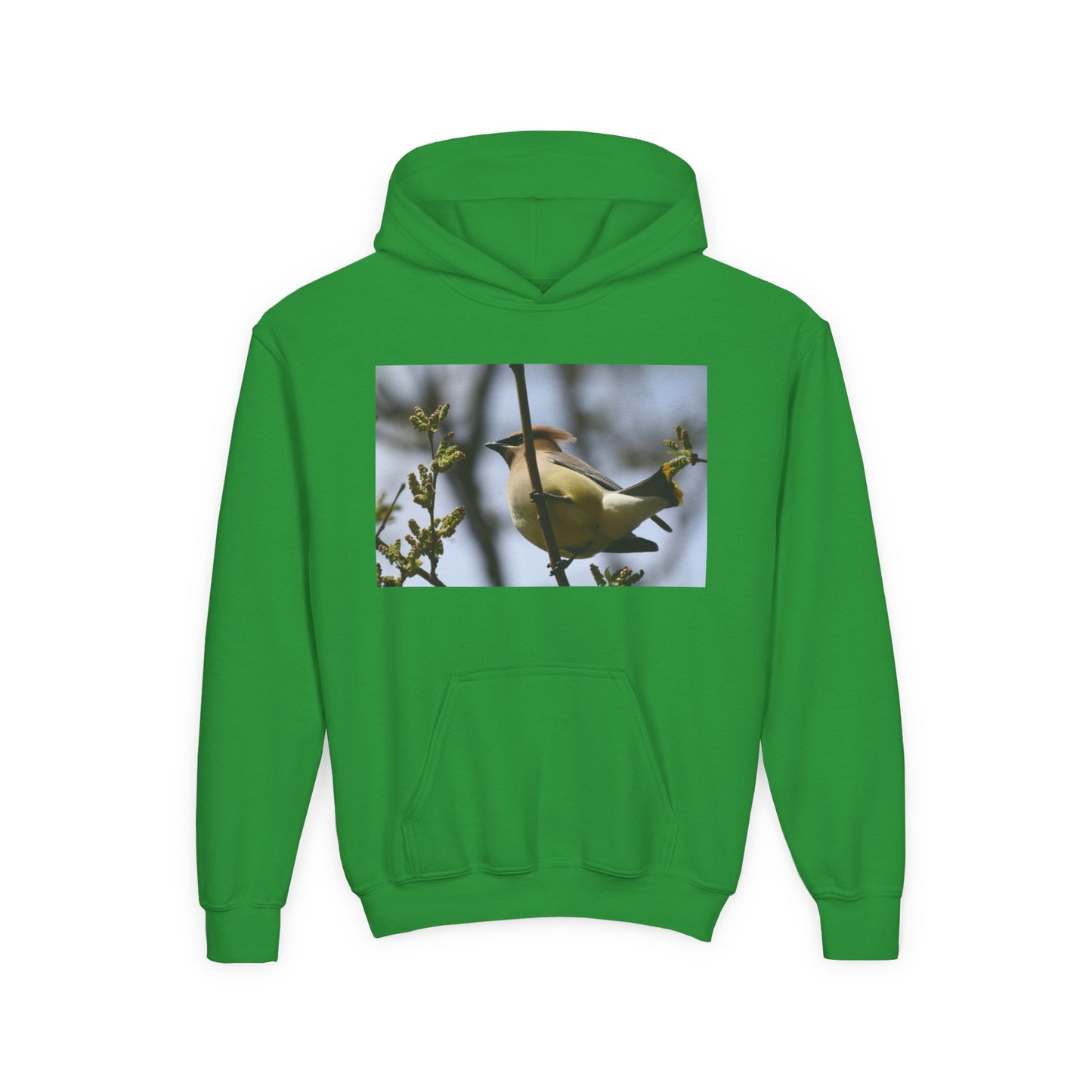 Cedar Waxwing Bird Hoodie | Youth Hooded Sweatshirt