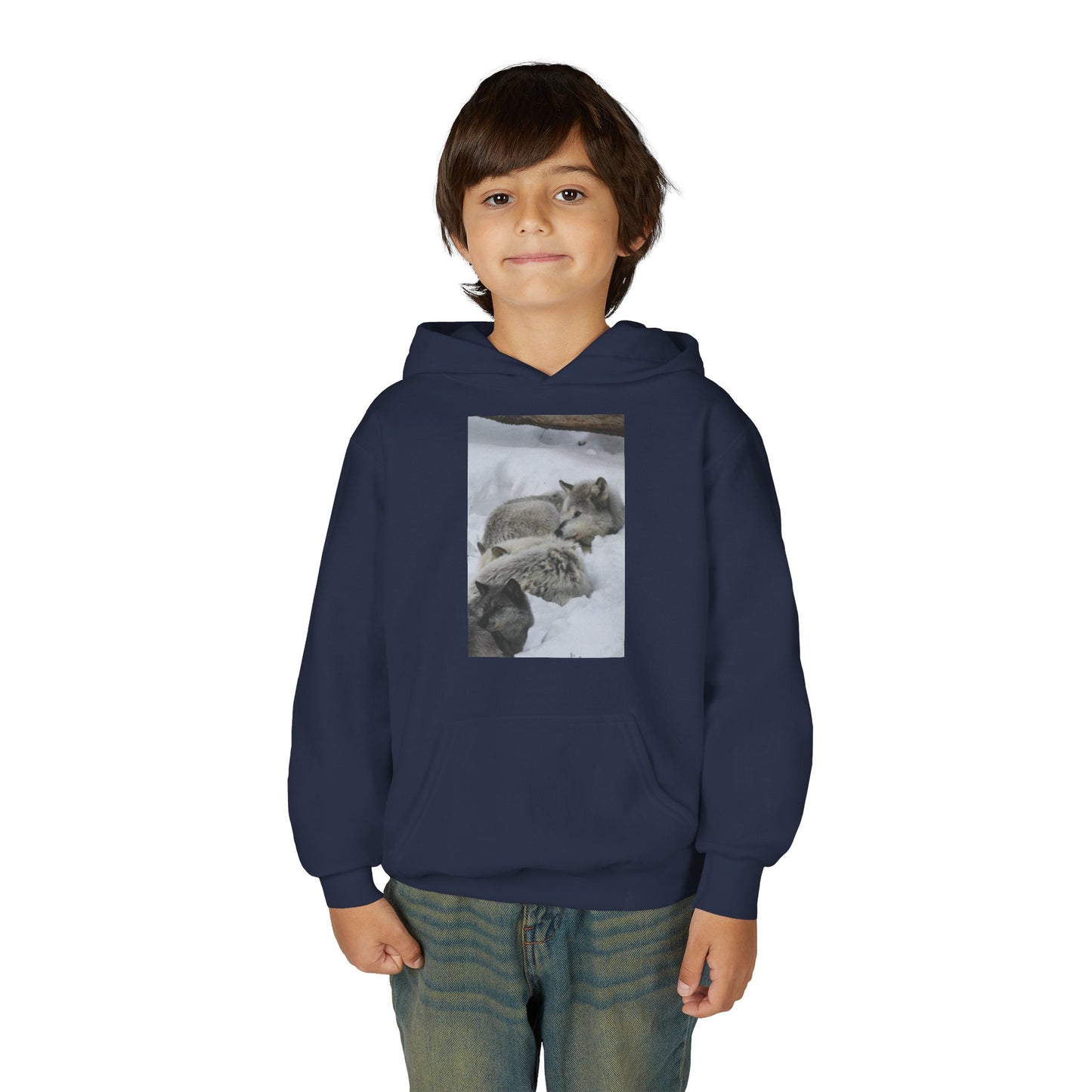 Sleeping Foxes Youth Hoodie | Wildlife Photography, Snow Scene