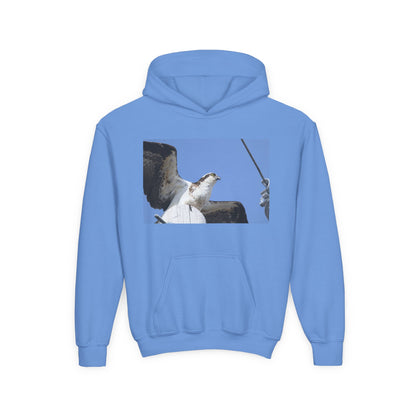Youth Osprey Photo Hoodie — Kids Birdwatching Nature Pullover