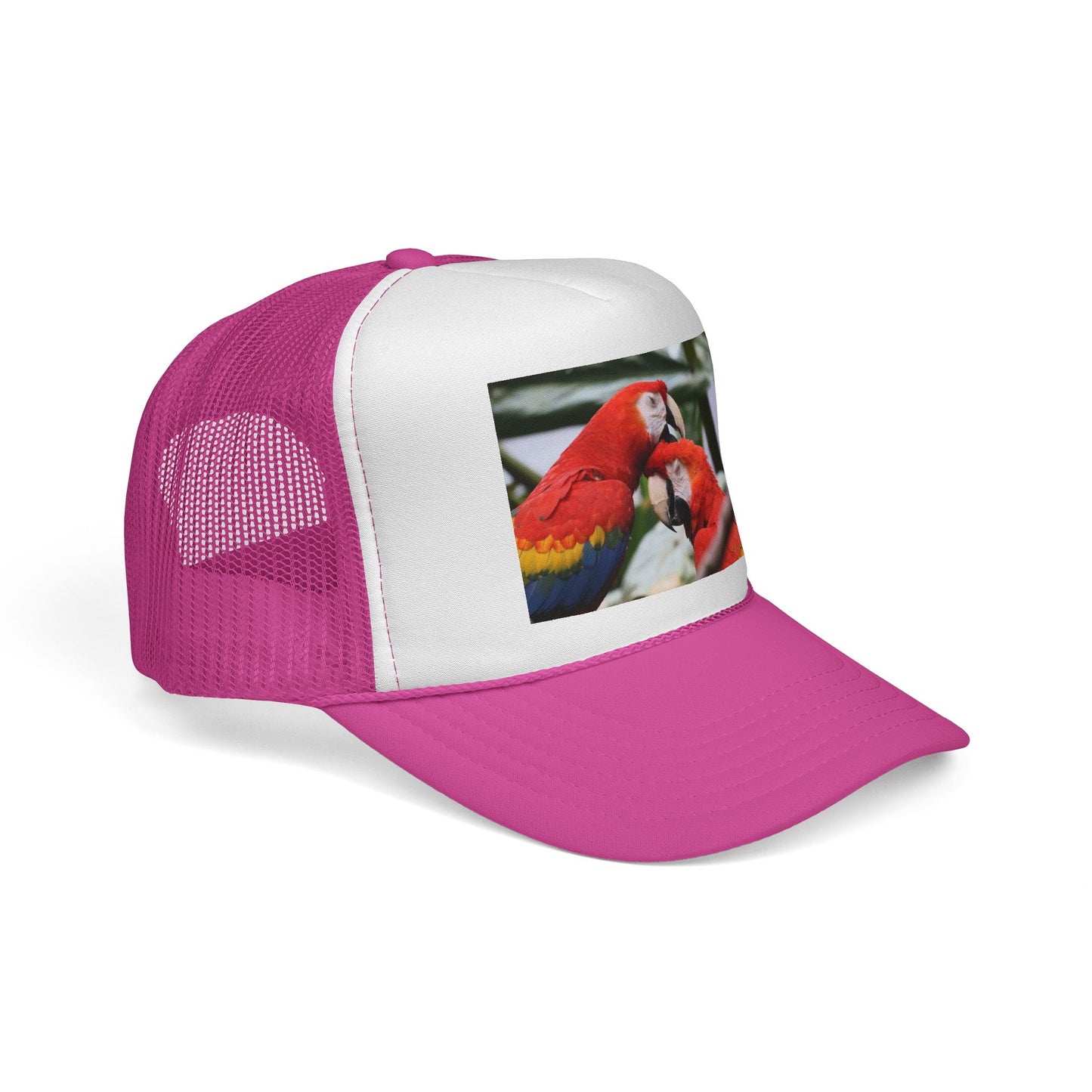 Parrot Love Trucker Cap — Tropical Scarlet Macaw Mesh Hat