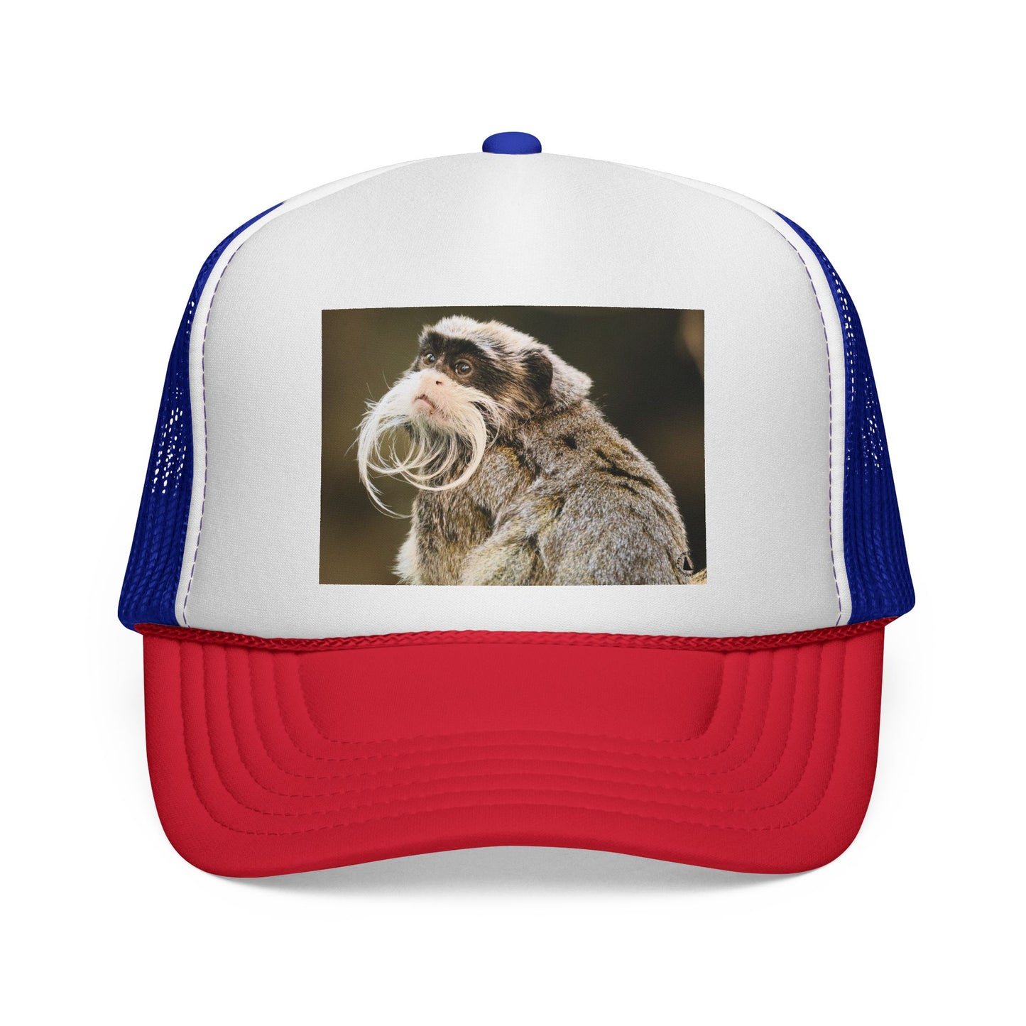 Emperor Tamarin Trucker Hat – Cute Monkey Photo Cap for Animal Lovers