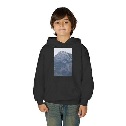 Mountain Peak Youth Hoodie — Winter Snow Scenic Graphic Sweatshirt