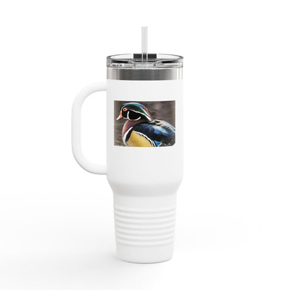 Wood Duck 40oz Insulated Travel Mug — Large Stainless Tumbler with Handle