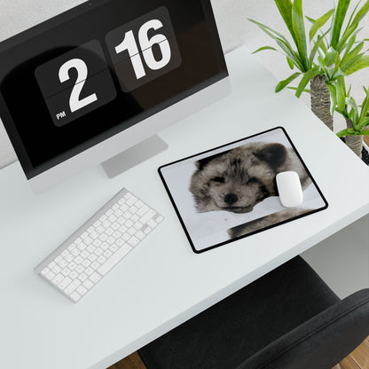 Arctic Fox Desk Mat — Large Animal Print Mouse Pad for Workstation