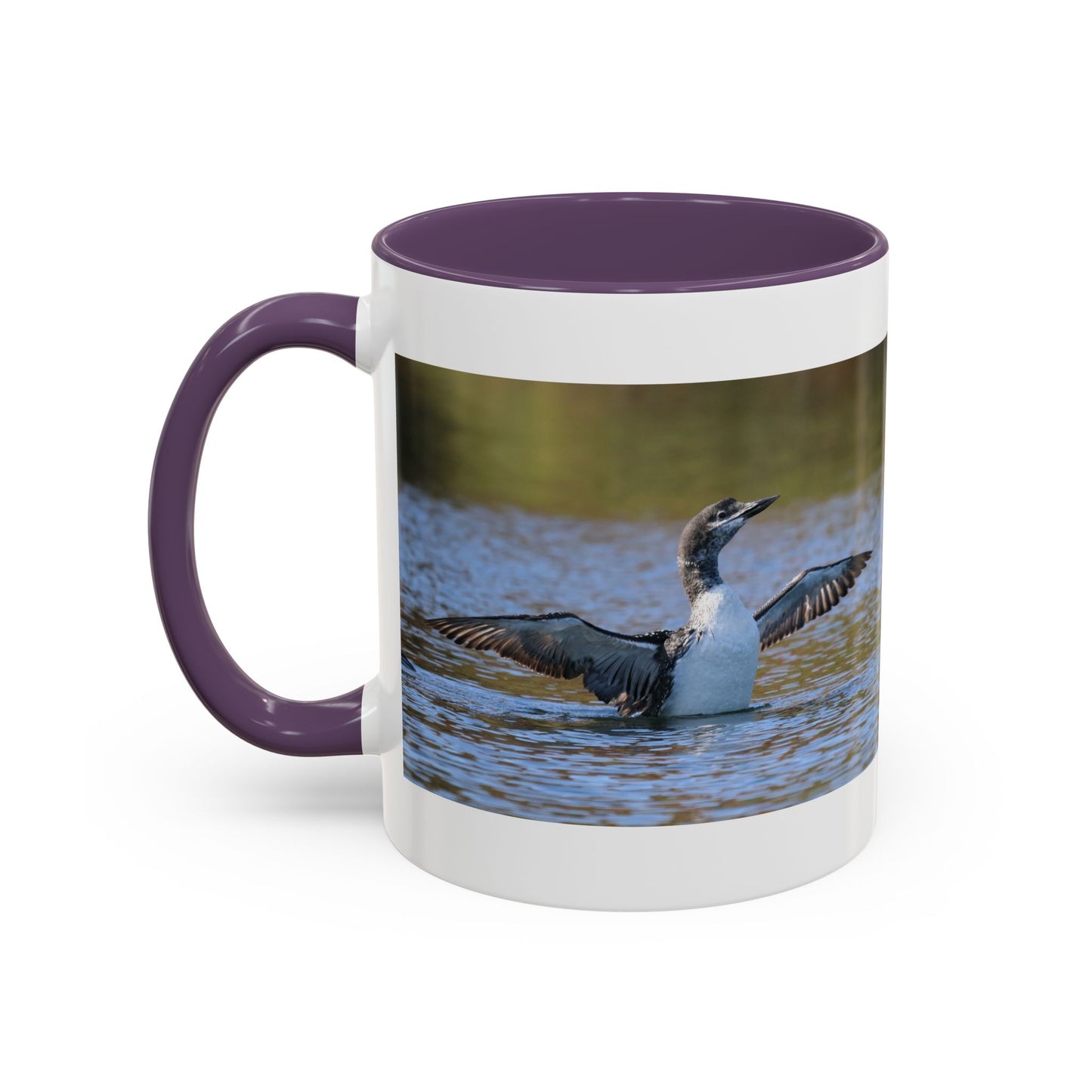 Loons in Flight Accent Coffee Mug — Wildlife Bird Photography Drinkware