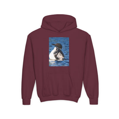 Youth Hoodie with Common Loon Photo – Nature-Lover Kids Pullover