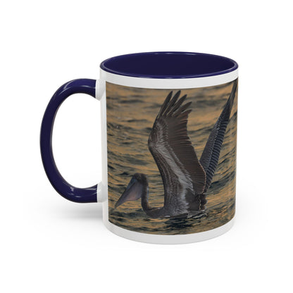 Pelican Sunrise Accent Coffee Mug — 11/15oz Ceramic Mug for Bird Lovers