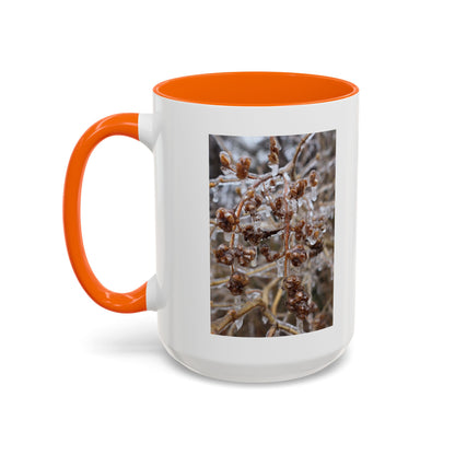 Ice-Coated Berries Accent Coffee Mug (11/15 oz) — Winter Nature Photo