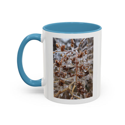 Ice-Coated Berries Accent Coffee Mug (11/15 oz) — Winter Nature Photo