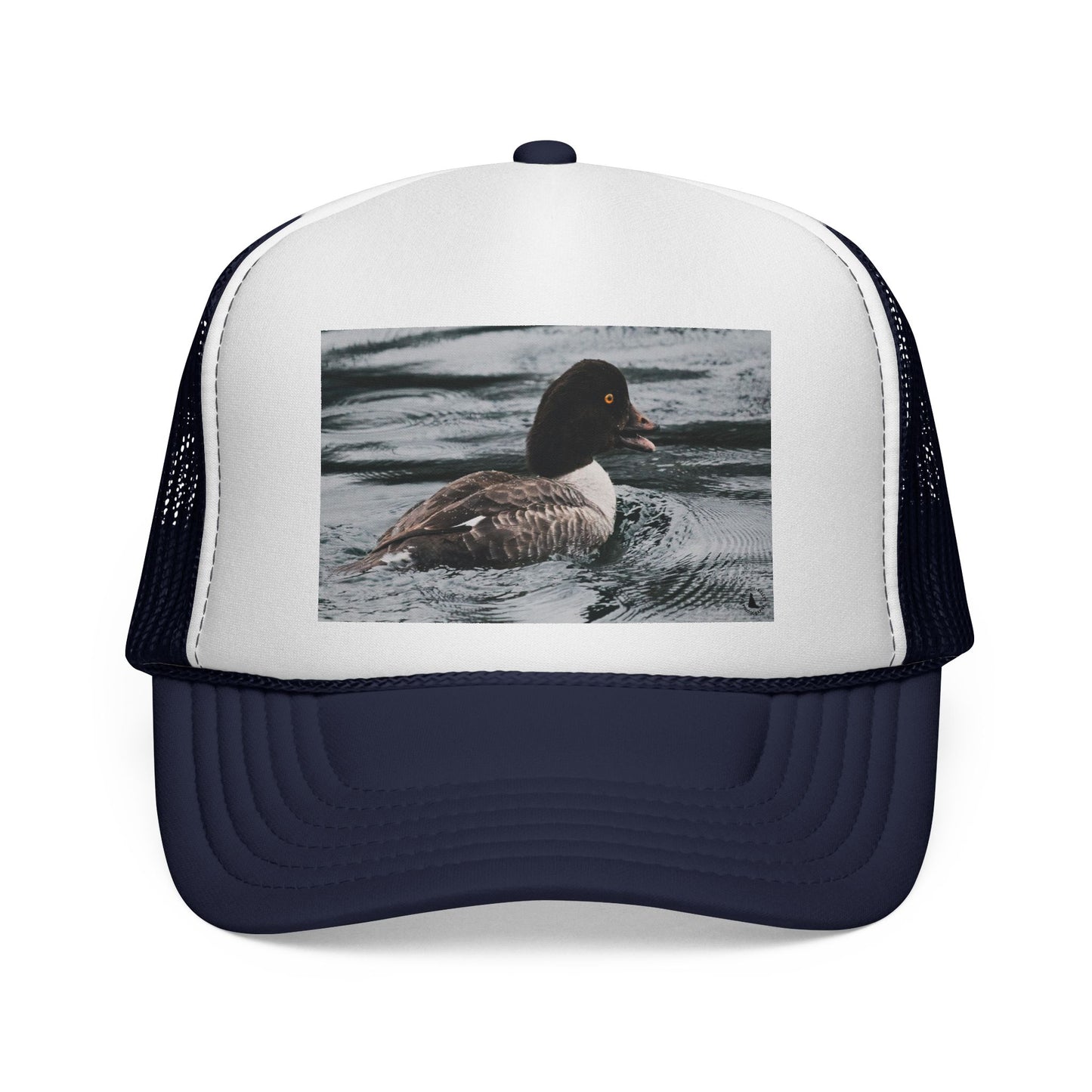 Duck Photo Trucker Hat — Rustic Wildlife Cap for Hunters & Nature Lovers