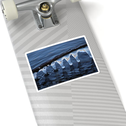 Ice Formations Kiss-Cut Sticker — Moody Blue Winter Nature Decal