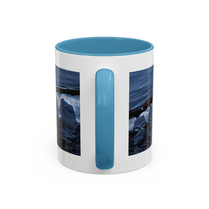 Blue Icicle Wave Accent Coffee Mug — Winter Water Photography 11/15oz