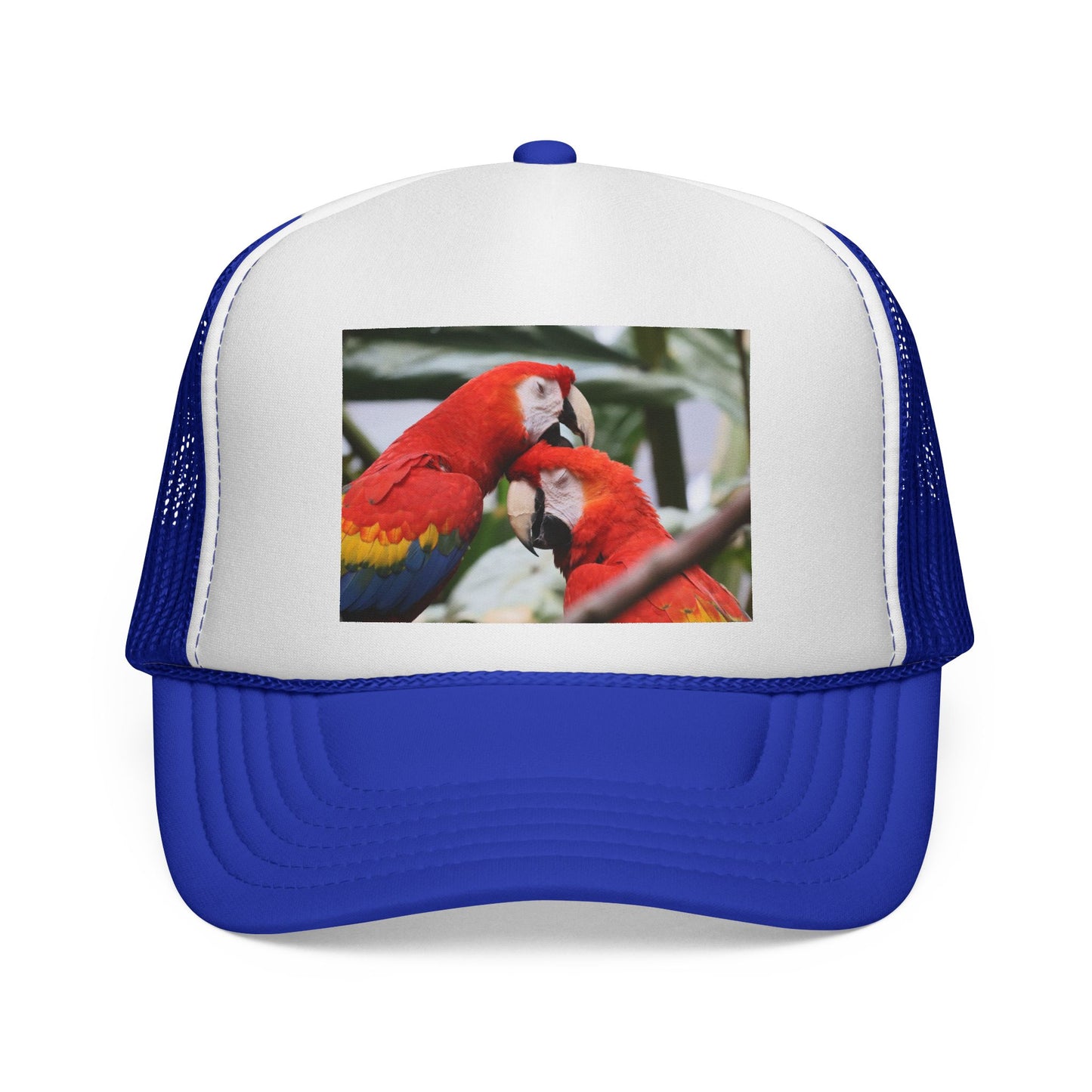 Parrot Love Trucker Cap — Tropical Scarlet Macaw Mesh Hat