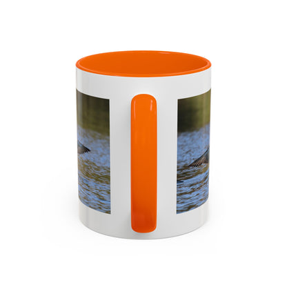 Loons in Flight Accent Coffee Mug — Wildlife Bird Photography Drinkware
