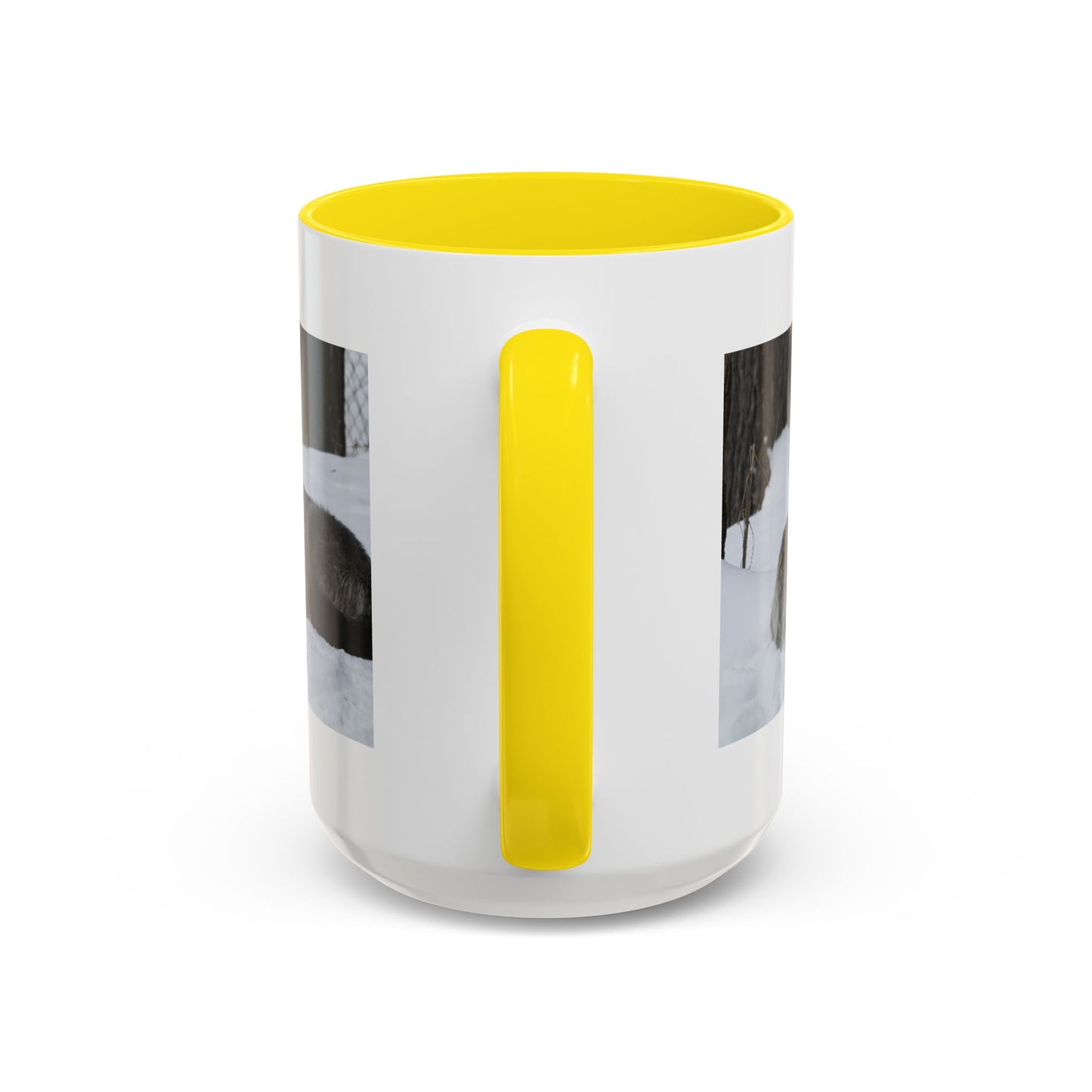 Wolf Pair Accent Coffee Mug – Winter Wildlife Photo Mug (11/15 oz)