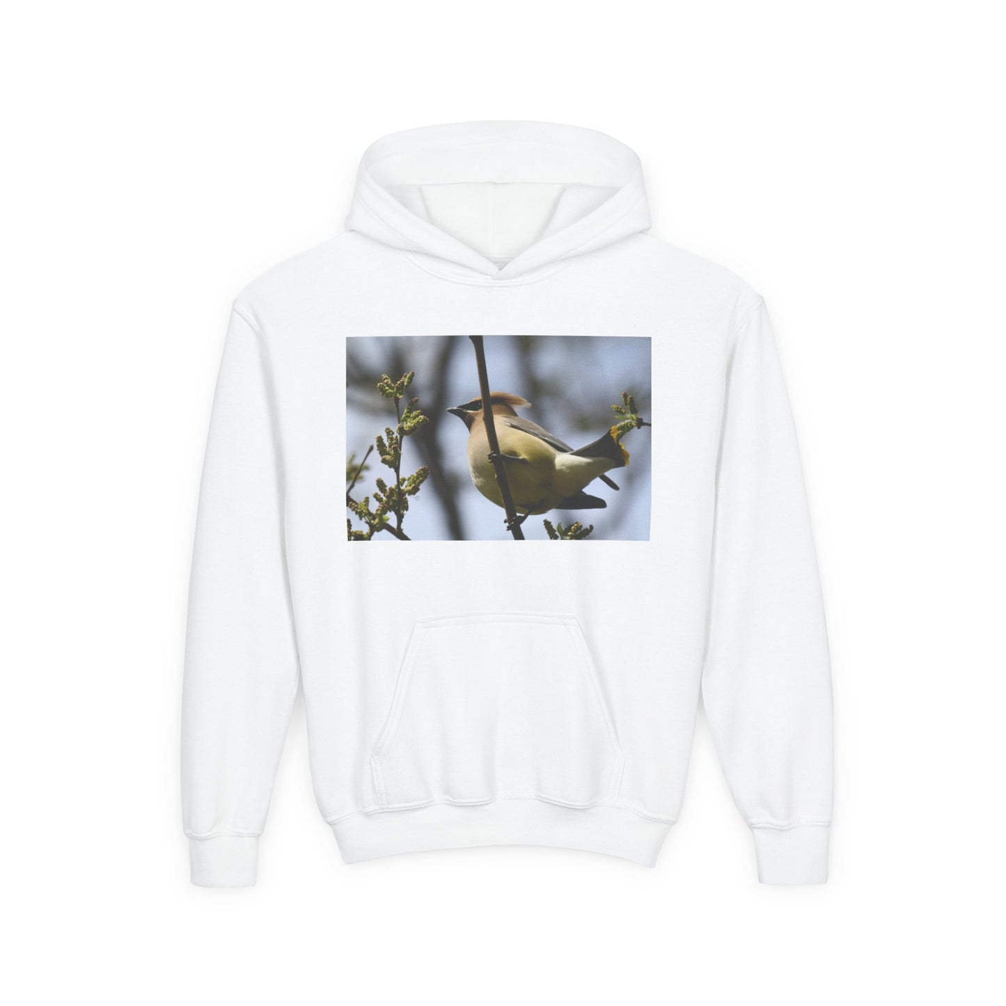 Cedar Waxwing Bird Hoodie | Youth Hooded Sweatshirt