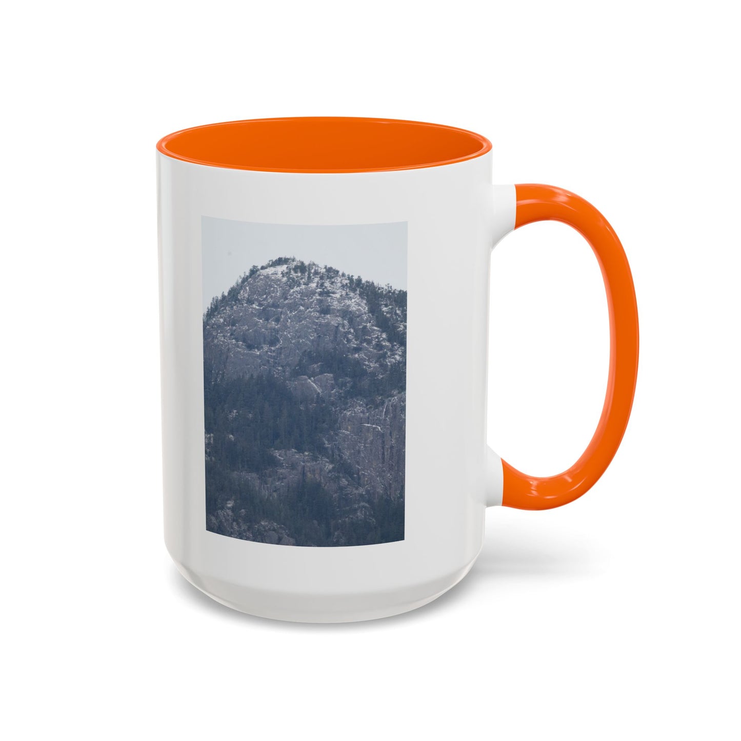 Mountain Peak Accent Coffee Mug – Snowy Forest Photo 11oz/15oz