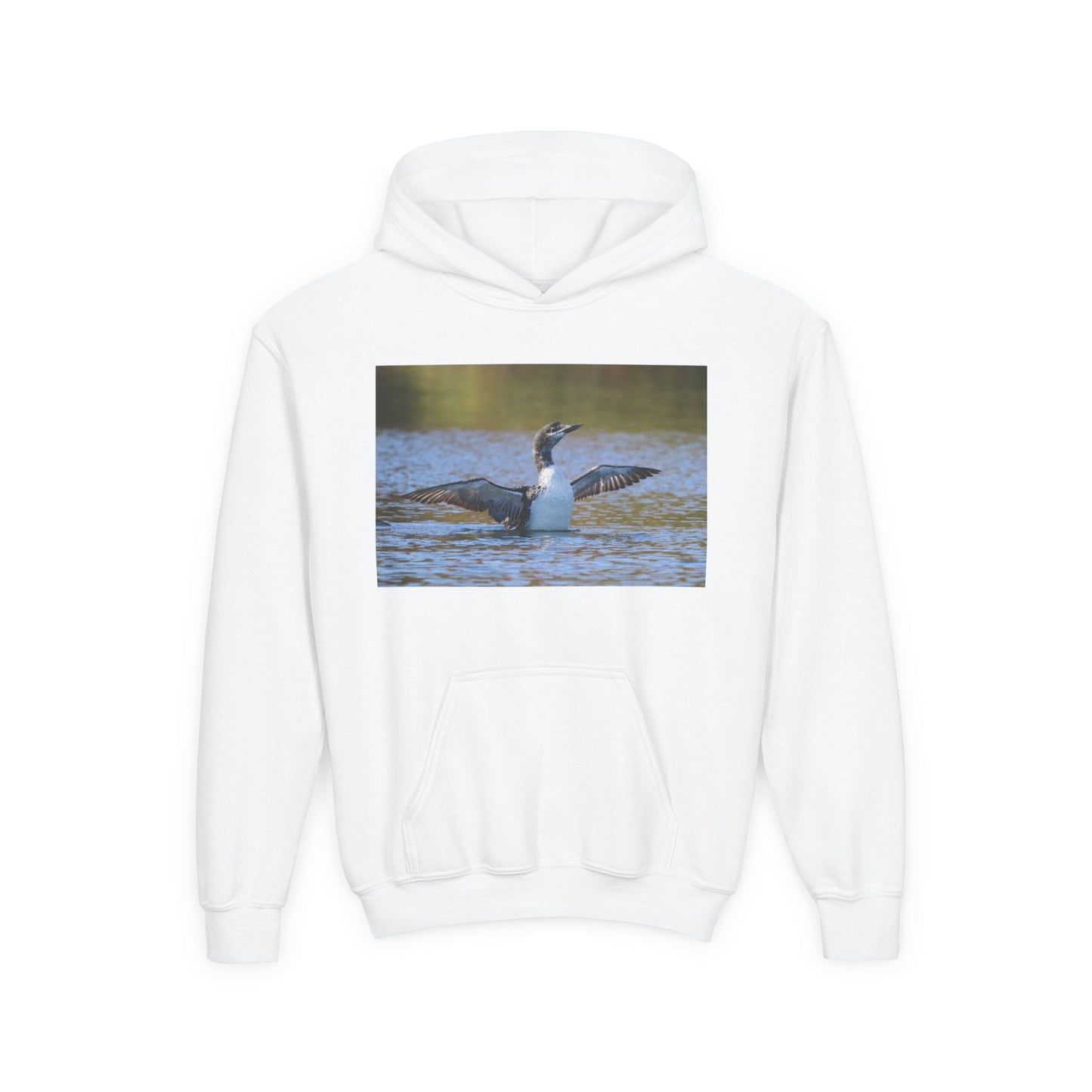 Youth Hoodie with Loon Photo – Nature Birdwatching Pullover