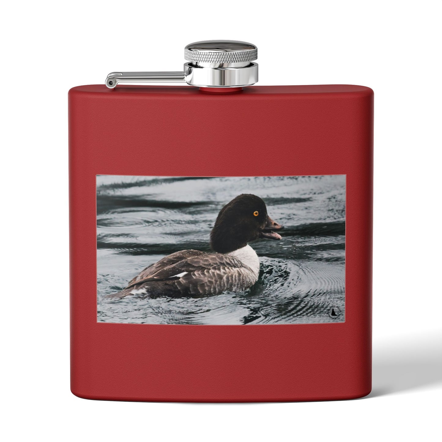 Goldeneye Duck Photo Stainless Steel Flask — 6oz Travel Hip Flask