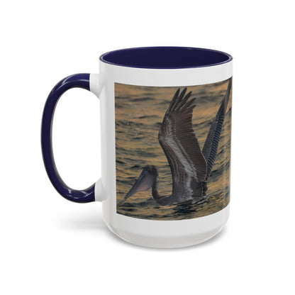 Pelican Sunrise Accent Coffee Mug — 11/15oz Ceramic Mug for Bird Lovers