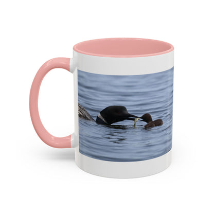 Loon Family Accent Coffee Mug — Scenic Lake Bird Photography (11/15oz)