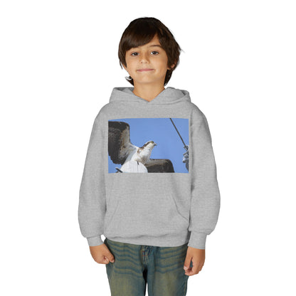 Youth Osprey Photo Hoodie — Kids Birdwatching Nature Pullover