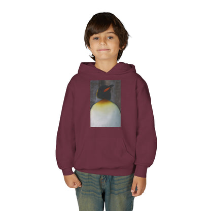 Penguin Art Youth Hoodie — Minimalist Royal Penguin Illustration Sweatshirt