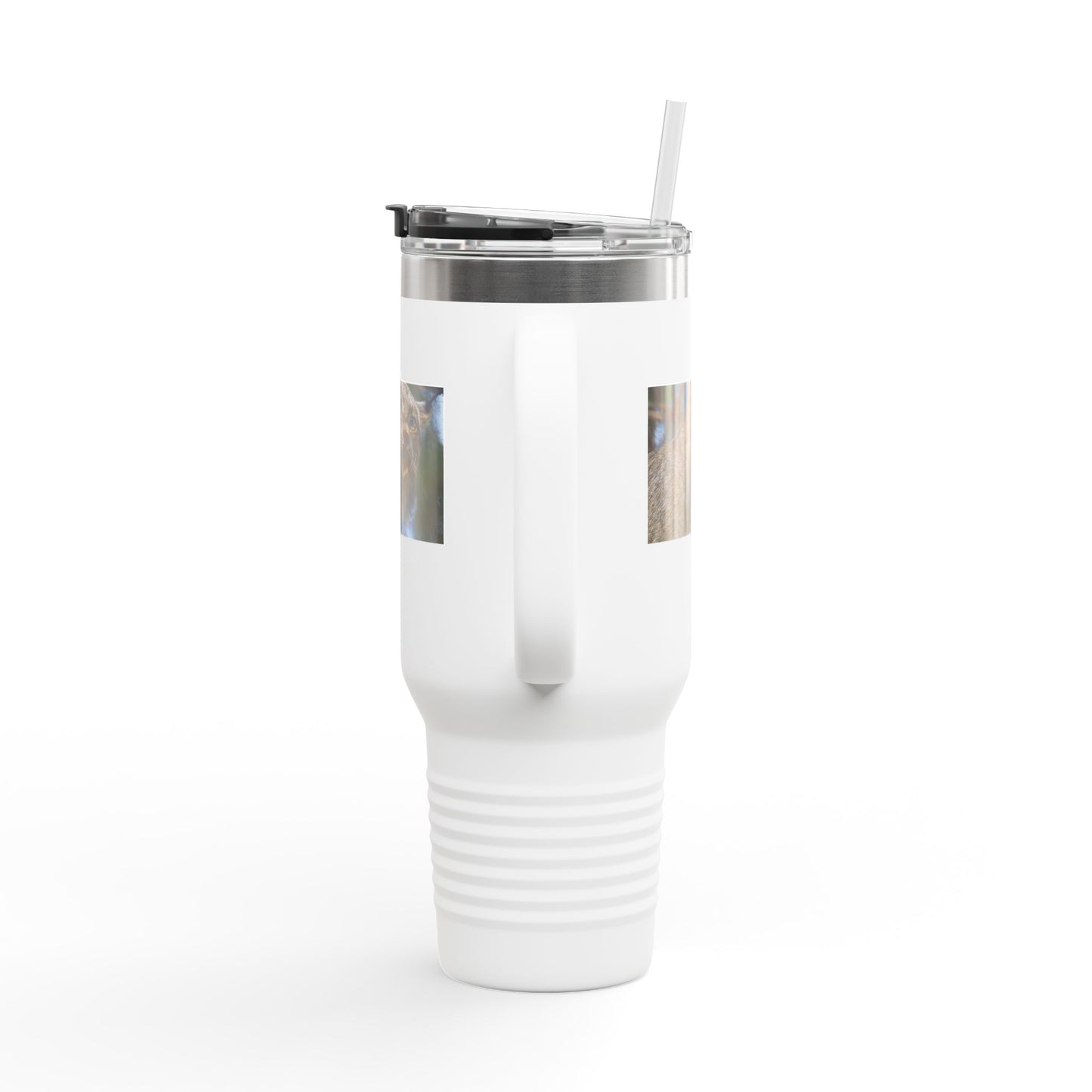40oz Insulated Travel Mug with Wildcat Photo - Large Thermal Tumbler for Commuting & Outdoors