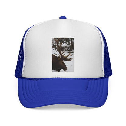 Moose Photo Trucker Cap – Rustic Outdoor Hunting Hat